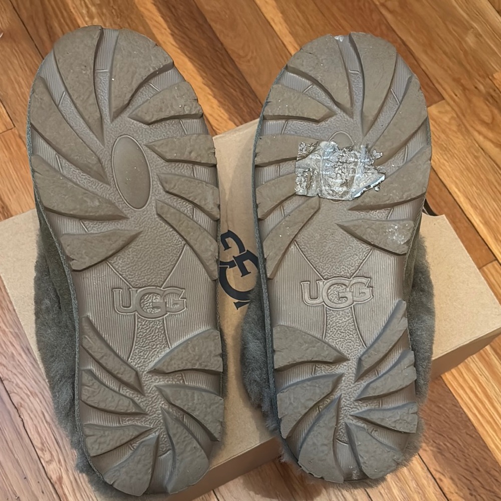 UGG Olive Fur-Lined Slippers - Picture 4 of 6
